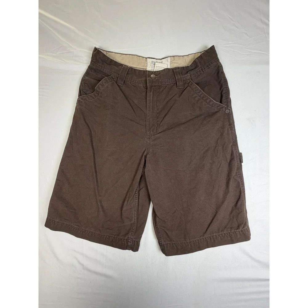 Urban Pipeline Y2K Boys Youth 18 Brown Canvas Cargo Utility Shorts